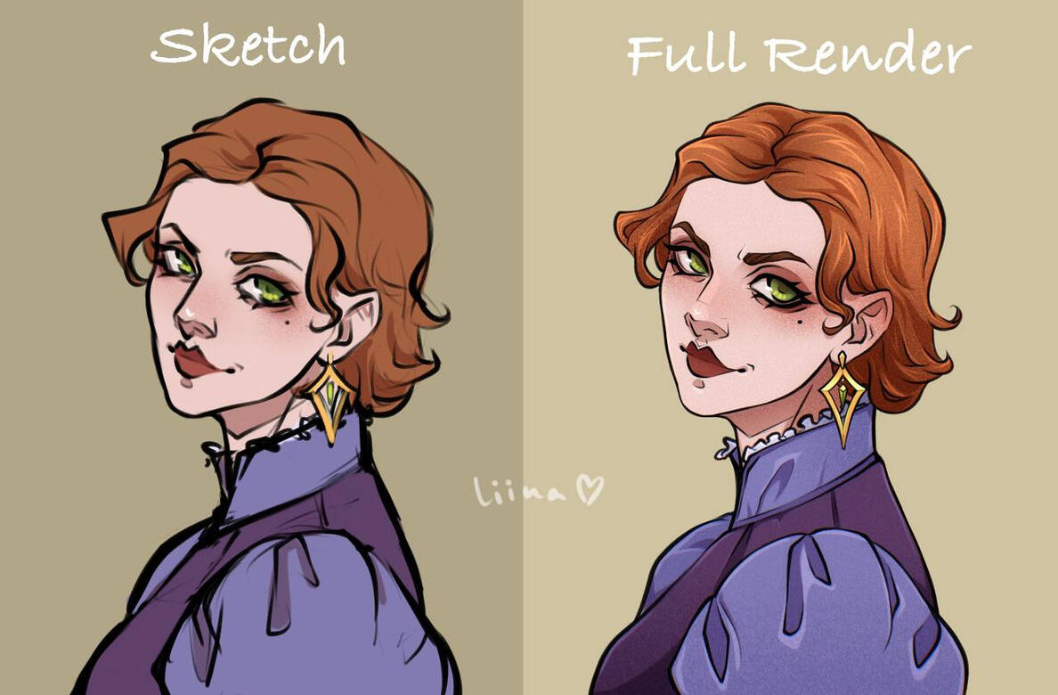 sketch and full render difference
