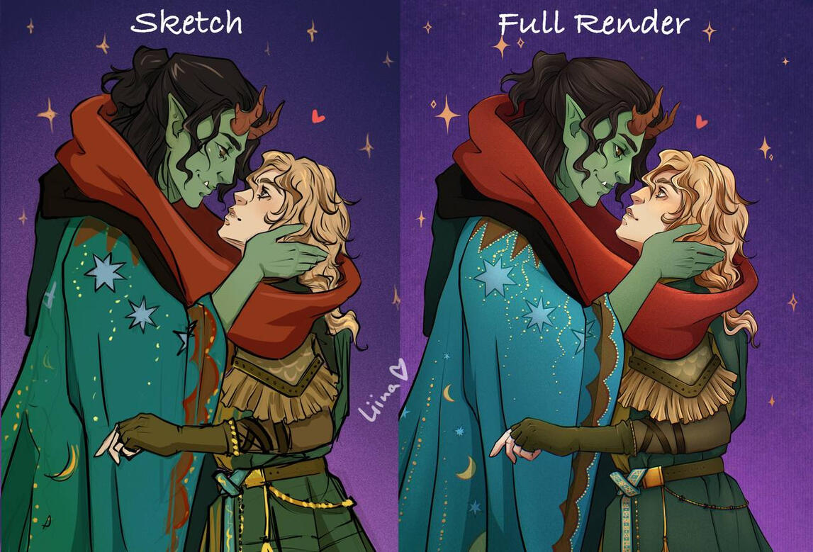 sketch and full render difference